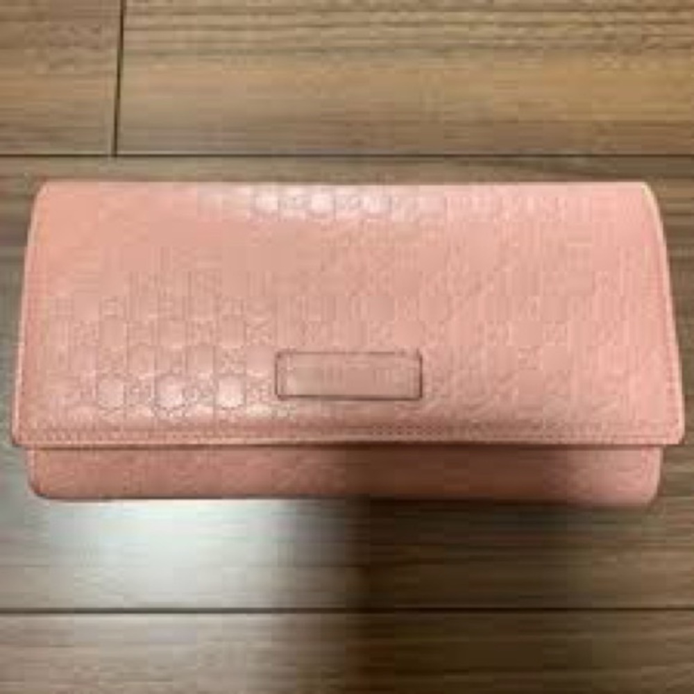 Gucci Guccisima Long Wallet Pink Microguccissima leather